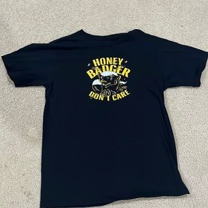 SnorgTees (Funny T-Shirts) Black and Yellow “Honey Badger Don’t Care”